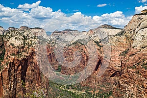 View of Zion National Park from top of AngelÃ¢â¬â¢s Landing, Utah, USA photo